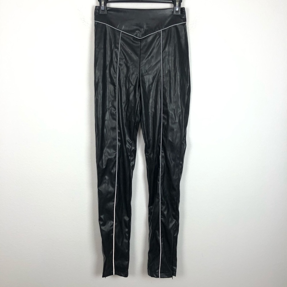 27. Sorella black faux leather high rise skinny pants